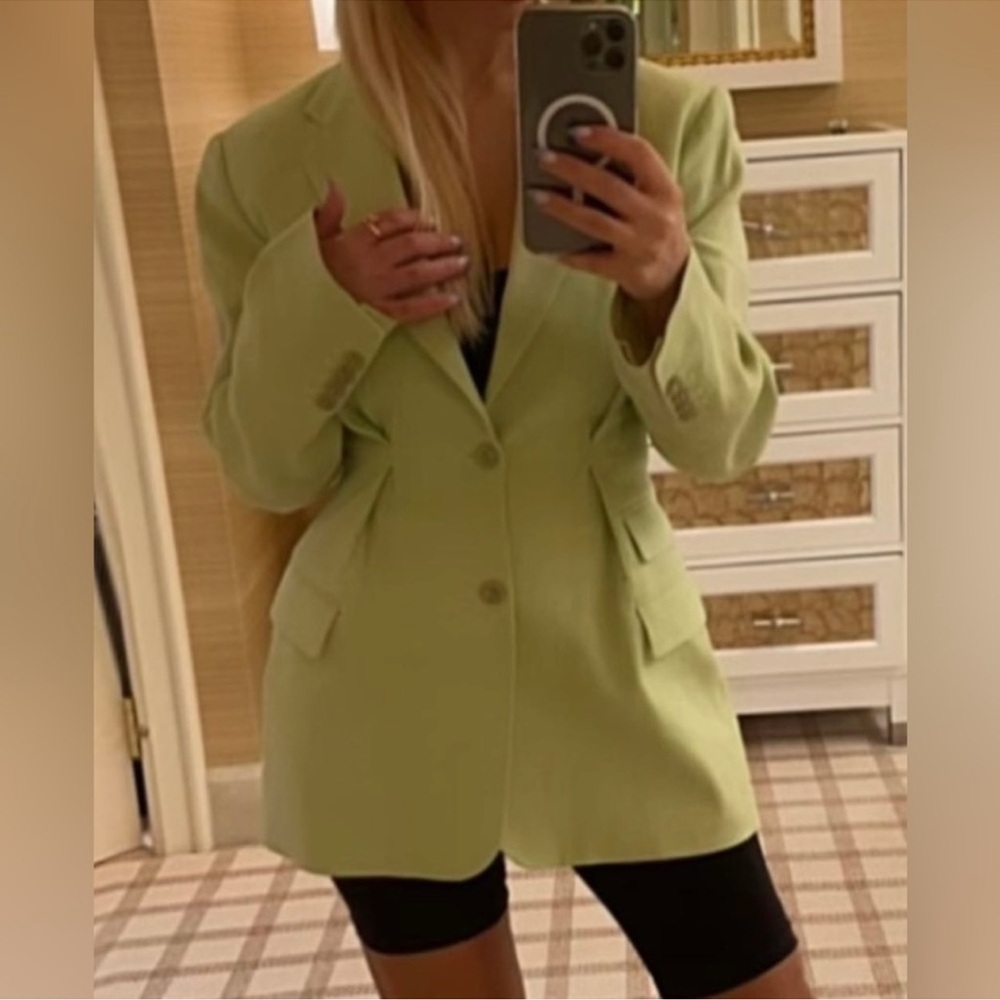 Jacquemus Green Oversized Blazer Structured Suit Jacket